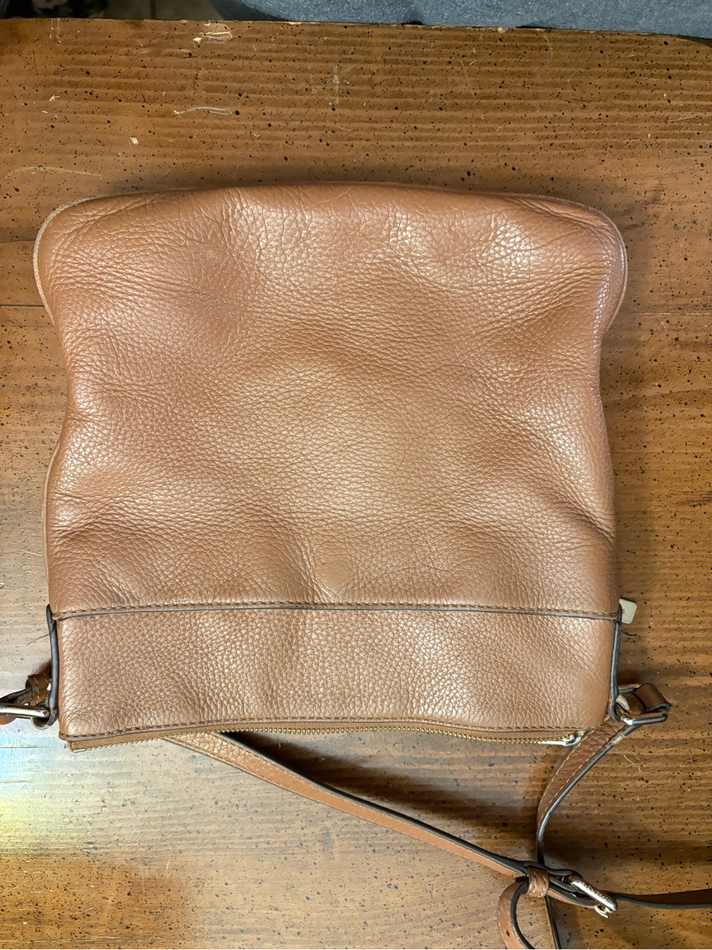 Michael Kors Brown Leather Crossbody Bag (NEEDS CLEANING INSIDE) - Picture 9 of 12